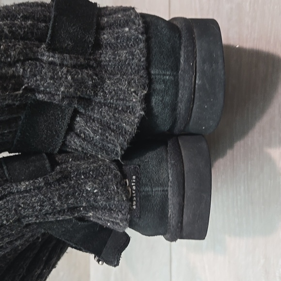 Ugg Australia Women Leather Sweater Short Boots Sheepskin shoes sz 10 - Picture 6 of 12
